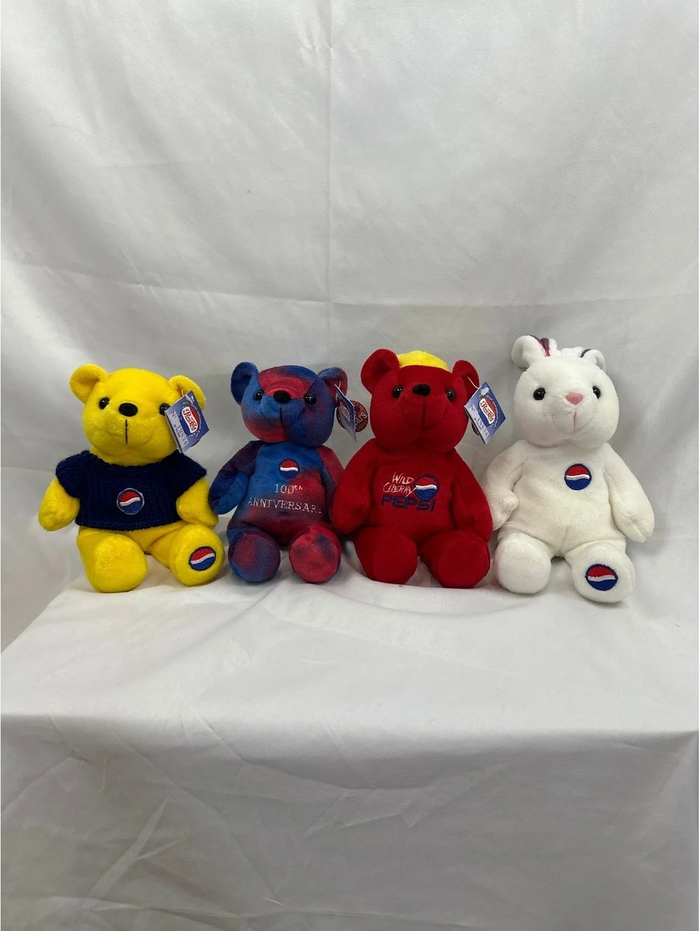 Set of 4 Pepsi Collectible Plush Bears and Bunny